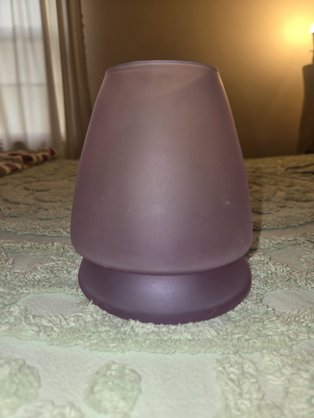 Purple Frosted Glass Accent Candle Holder